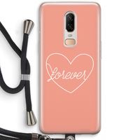 Forever heart: OnePlus 6 Transparant Hoesje met koord