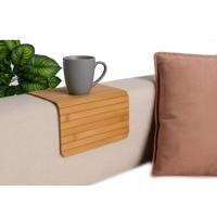 H&S collection Bankleuning dienblad flexibel - lichtbruin - bamboe - 44 x 24 cm - armleuning