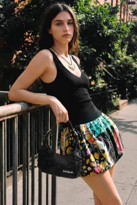 Bedrukte jurk met bandjes M. C. Lacroix - BLACK - S