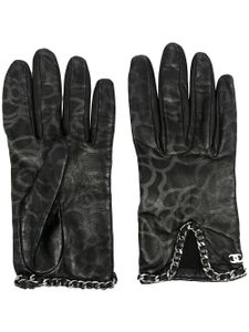 CHANEL Pre-Owned gants à motif Camélia - Noir