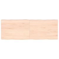 Tafelblad natuurlijke rand 140x50x6 cm massief eikenhout - thumbnail