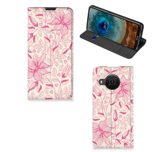 Nokia X20 | X10 Smart Cover Pink Flowers