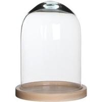 Mica Decorations Stolp Hella - glas en eikenhout - 17 x 23 cm - Home Deco stolpen