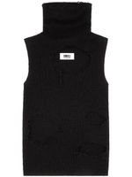 MM6 Maison Margiela pull sans manches à effet usé - Noir