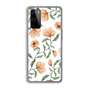 Peachy flowers: OnePlus 9 Pro Transparant Hoesje