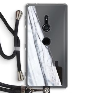 Gestreepte marmer: Sony Xperia XZ2 Transparant Hoesje met koord