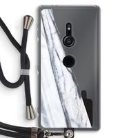 Gestreepte marmer: Sony Xperia XZ2 Transparant Hoesje met koord