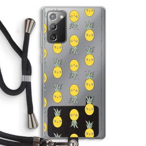Ananas: Samsung Galaxy Note 20 / Note 20 5G Transparant Hoesje met koord