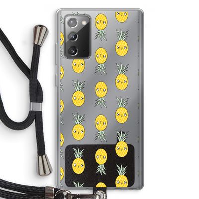 Ananas: Samsung Galaxy Note 20 / Note 20 5G Transparant Hoesje met koord