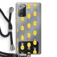 Ananas: Samsung Galaxy Note 20 / Note 20 5G Transparant Hoesje met koord