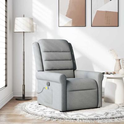 Massagestoel verstelbaar stof lichtgrijs