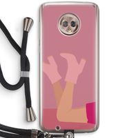 Pink boots: Motorola Moto G6 Transparant Hoesje met koord
