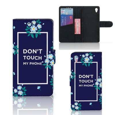 Sony Xperia Z3 Portemonnee Hoesje Flowers Blue DTMP Sony Xperia Z3 Portemonnee Hoesje Flowers Blue DTMP