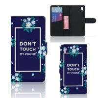 Sony Xperia Z3 Portemonnee Hoesje Flowers Blue DTMP