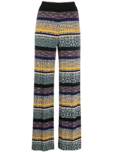 Missoni pantalon en maille à rayures - Noir