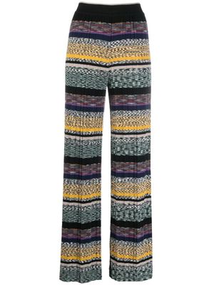 Missoni pantalon en maille à rayures - Noir