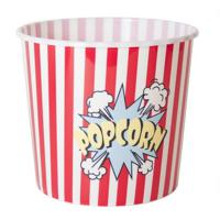 Gerimport Popcorn bak - rood/wit - kunststof - D21 - 7 liter - herbruikbaar - Snack en tapasschalen