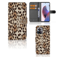 Motorola Edge 30 Ultra Telefoonhoesje met Pasjes Leopard