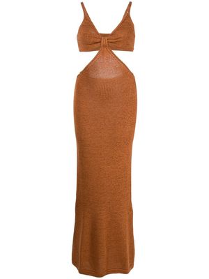 Cult Gaia robe Serita à dos ouvert - Marron
