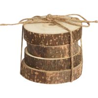 4x stuks houten decoratie boomschijven/boomschijfjes onderzetters D10 cm