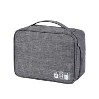 Digitale kabel tas mannen draagbare reizen gadgets Pouch Power snoer lader headset organisator (grijs)