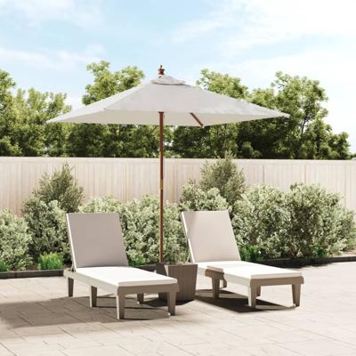 Parasol met houten paal 198x198x231 cm zandkleurig
