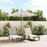 Parasol met houten paal 198x198x231 cm zandkleurig Parasol met houten paal 198x198x231 cm zandkleurig