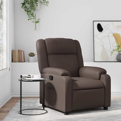 Fauteuil verstelbaar kunstleer bruin