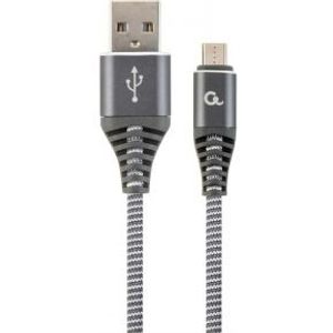 Gembird CC-USB2B-AMMBM-1M-WB2 USB-kabel 2.0 Micro-USB B USB A Grijs, Wit