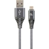 Gembird CC-USB2B-AMMBM-1M-WB2 USB-kabel 2.0 Micro-USB B USB A Grijs, Wit