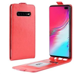 Samsung Galaxy S10 5G Verticale Flip Case met Kaarthouder - Rood