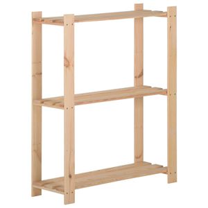 VidaXL Opbergrek 3-laags 60x28,5x90 cm massief grenenhout