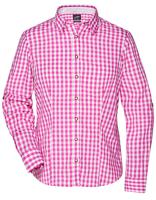 James & Nicholson JN637 Ladies´ Traditional Shirt - Purple/White - XXL