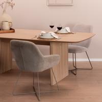 Bendt Eettafel 'Olivier' Eiken, 220 x 105cm, kleur Whitewash