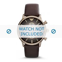 Armani horlogeband AR1755 Leder Bruin 22mm