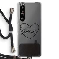 Friends heart black: Sony Xperia 1 III Transparant Hoesje met koord