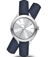 Horlogeband Michael Kors MK2655 Onderliggend Leder Blauw 14mm - thumbnail