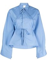 MM6 Maison Margiela chemise en coton à fermeture nouée - Bleu