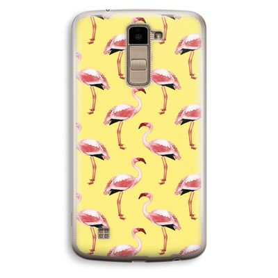 Flamingo's geel: LG K10 (2016) Transparant Hoesje