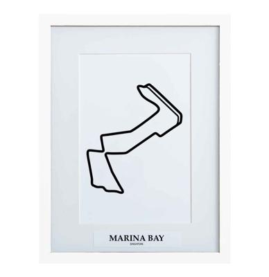Formule 1 Circuit Marina Bay Singapore 3D Print - Wit