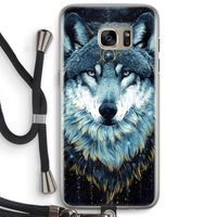 Darkness Wolf: Samsung Galaxy S7 Edge Transparant Hoesje met koord