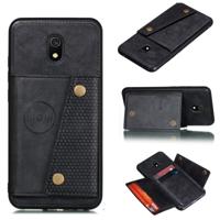 Voor Xiaomi Redmi 8A schokbestendige magnetische PU + TPU beschermhoes met kaartsleuven (zwart)