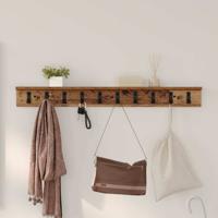 Wandgemonteerde kapstok met plank Oud hout 100 x 10.5 x 10.5 cm