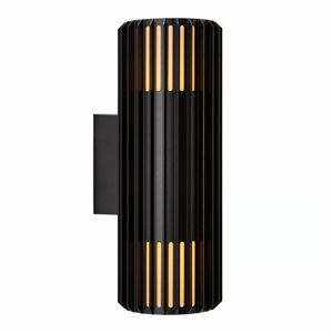 Buitenlamp Aludra zwart ribbel 2x gu10 33 cm