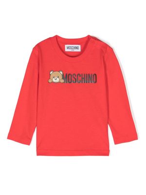 Moschino Kids Sweater met logoprint - Rood Moschino Kids Sweater met logoprint - Rood