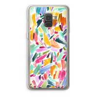 Watercolor Brushstrokes: Samsung Galaxy A8 (2018) Transparant Hoesje