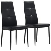 Eetkamerstoelen 2 st kunstleer zwart Eetkamerstoelen 2 st kunstleer zwart