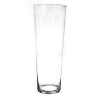 Conische vaas - glas - 50 cm - transparant - woonaccesoires