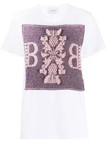 Barrie oversize logo-patch cashmere T-shirt - Blanc - thumbnail