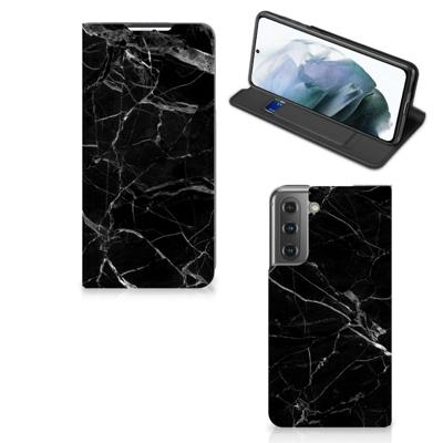 Samsung Galaxy S21 FE | Standcase | Marmer Zwart - Origineel Cadeau Vader